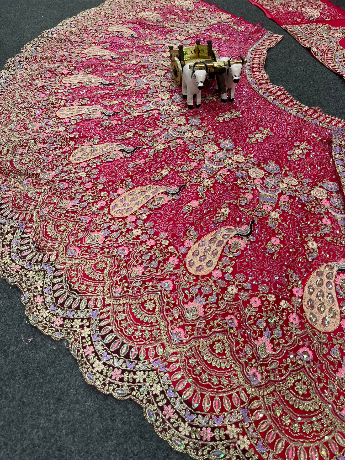 Rani Pink Color Soft Net Coding Embroidered Work Lehenga Choli