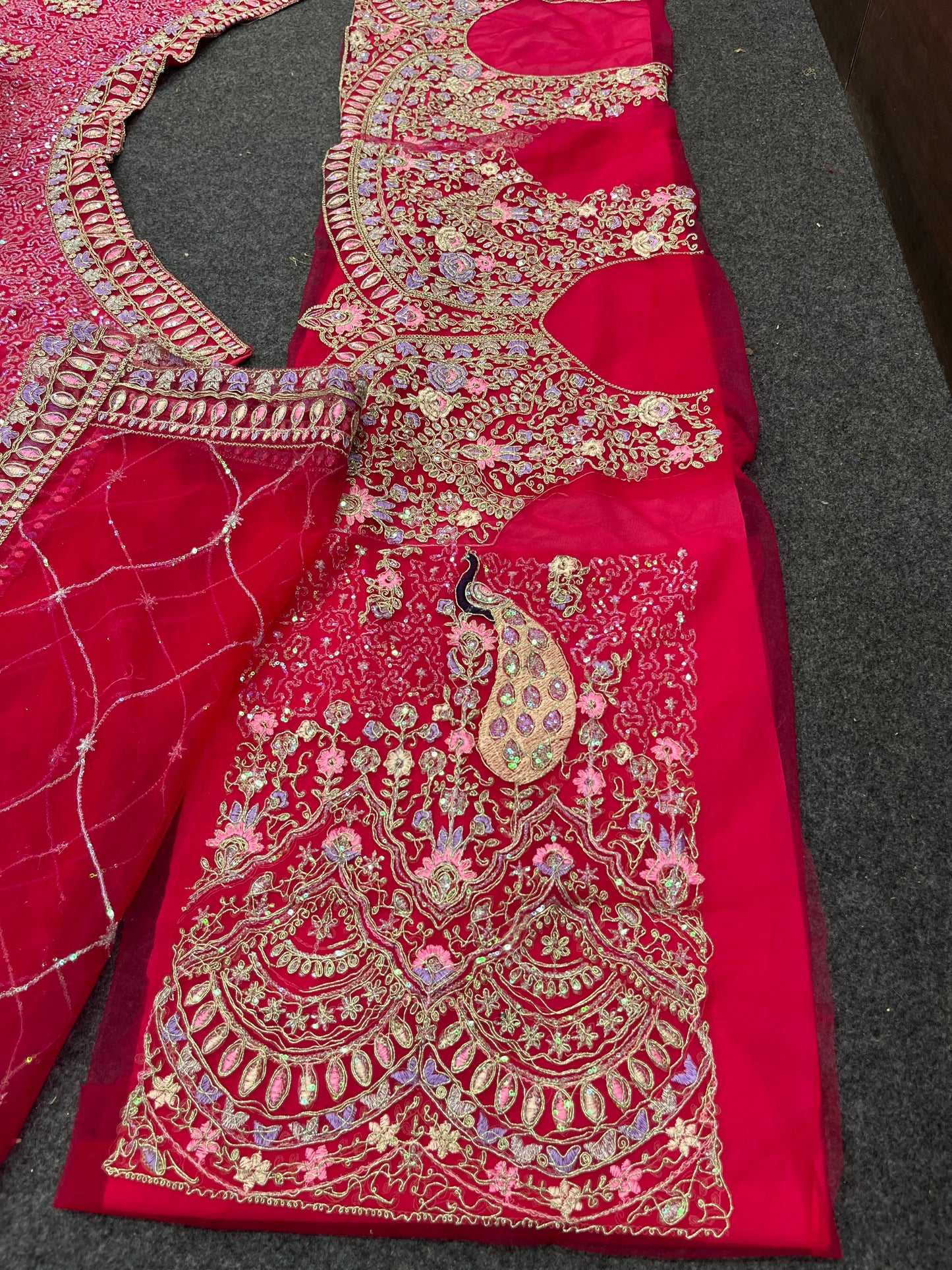 Rani Pink Color Soft Net Coding Embroidered Work Lehenga Choli