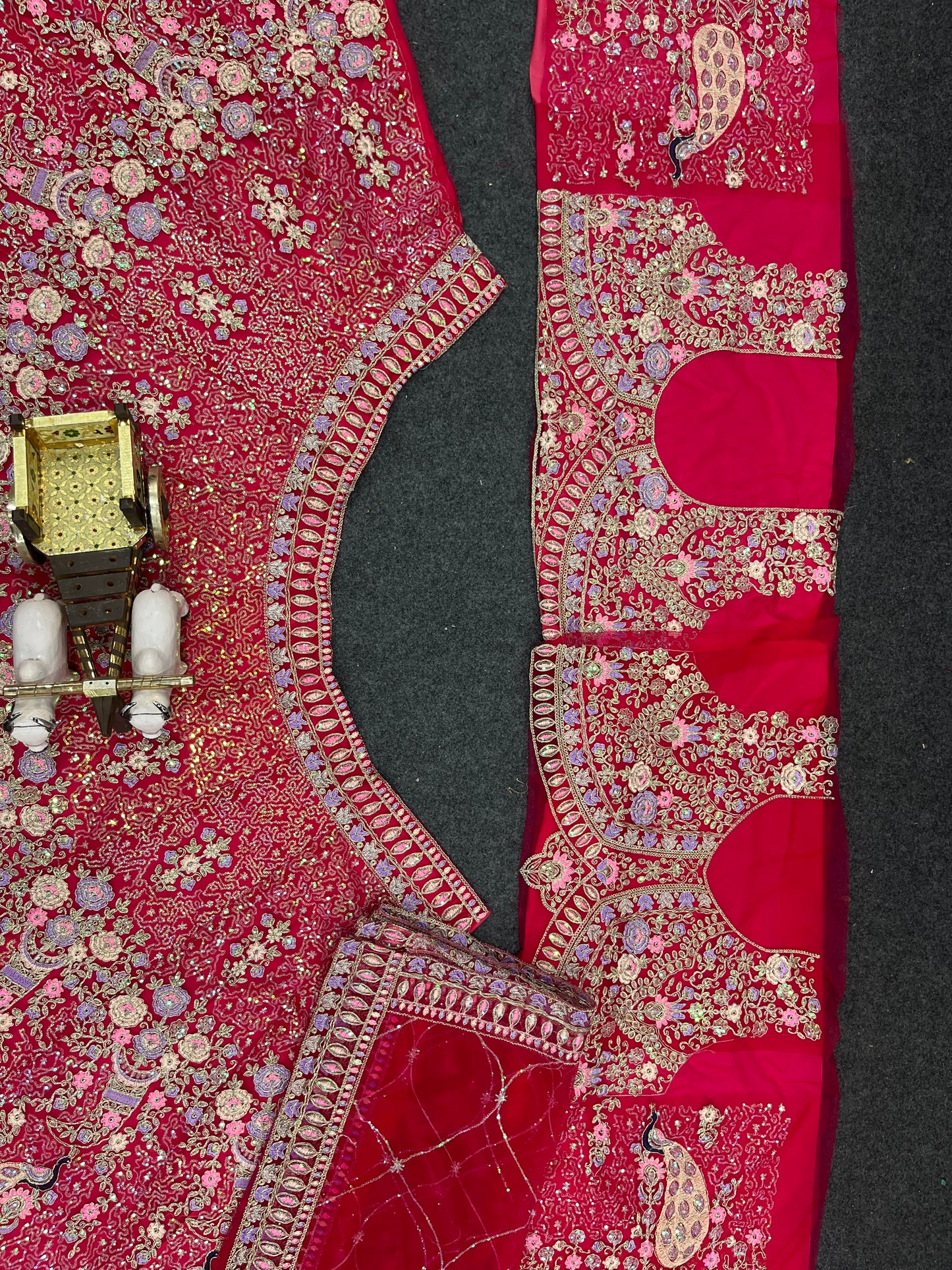 Rani Pink Color Soft Net Coding Embroidered Work Lehenga Choli
