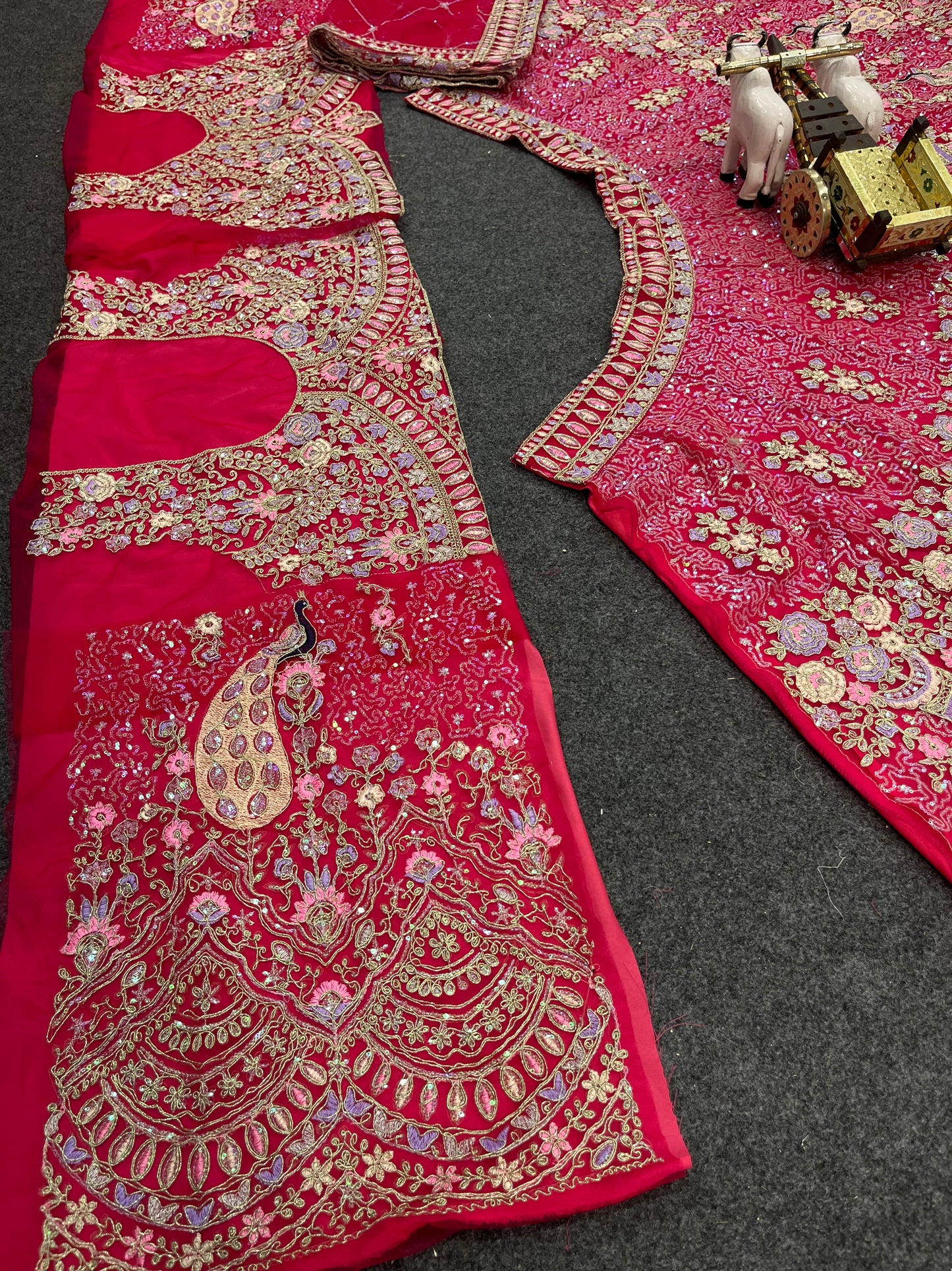 Rani Pink Color Soft Net Coding Embroidered Work Lehenga Choli