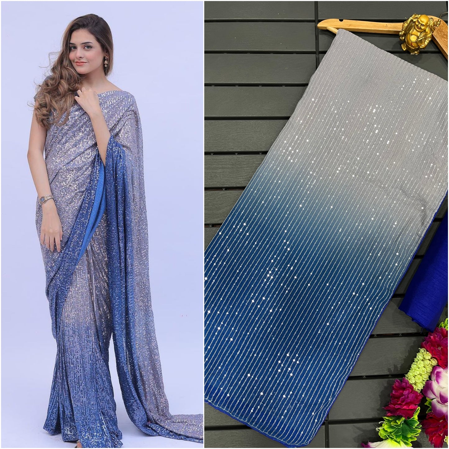 New Bollywood Attractive Designer Saree With Embroidery work
