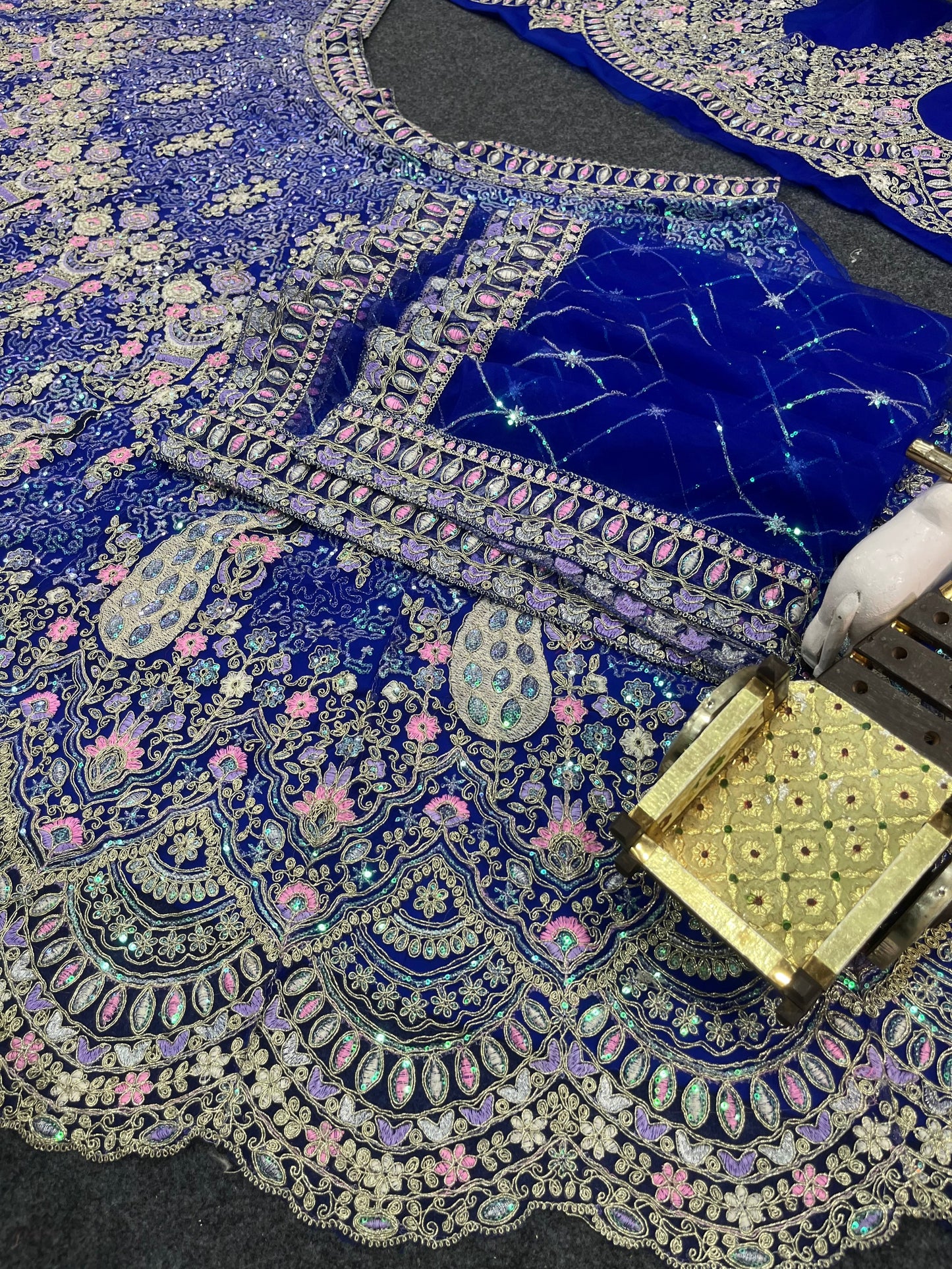 Rani Pink Color Soft Net Coding Embroidered Work Lehenga Choli