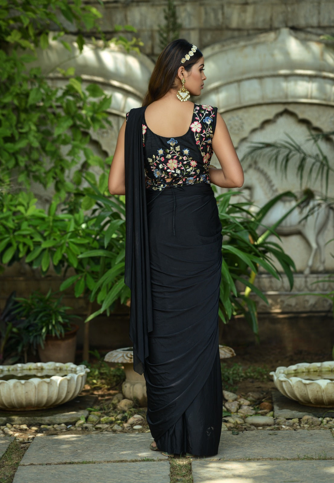 1 Min Ready to Wear Saree with Stitched Blouse