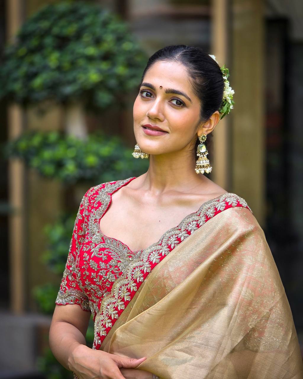 Gold Zoya Tissue Saree With Sequins and Cording Work Lace
