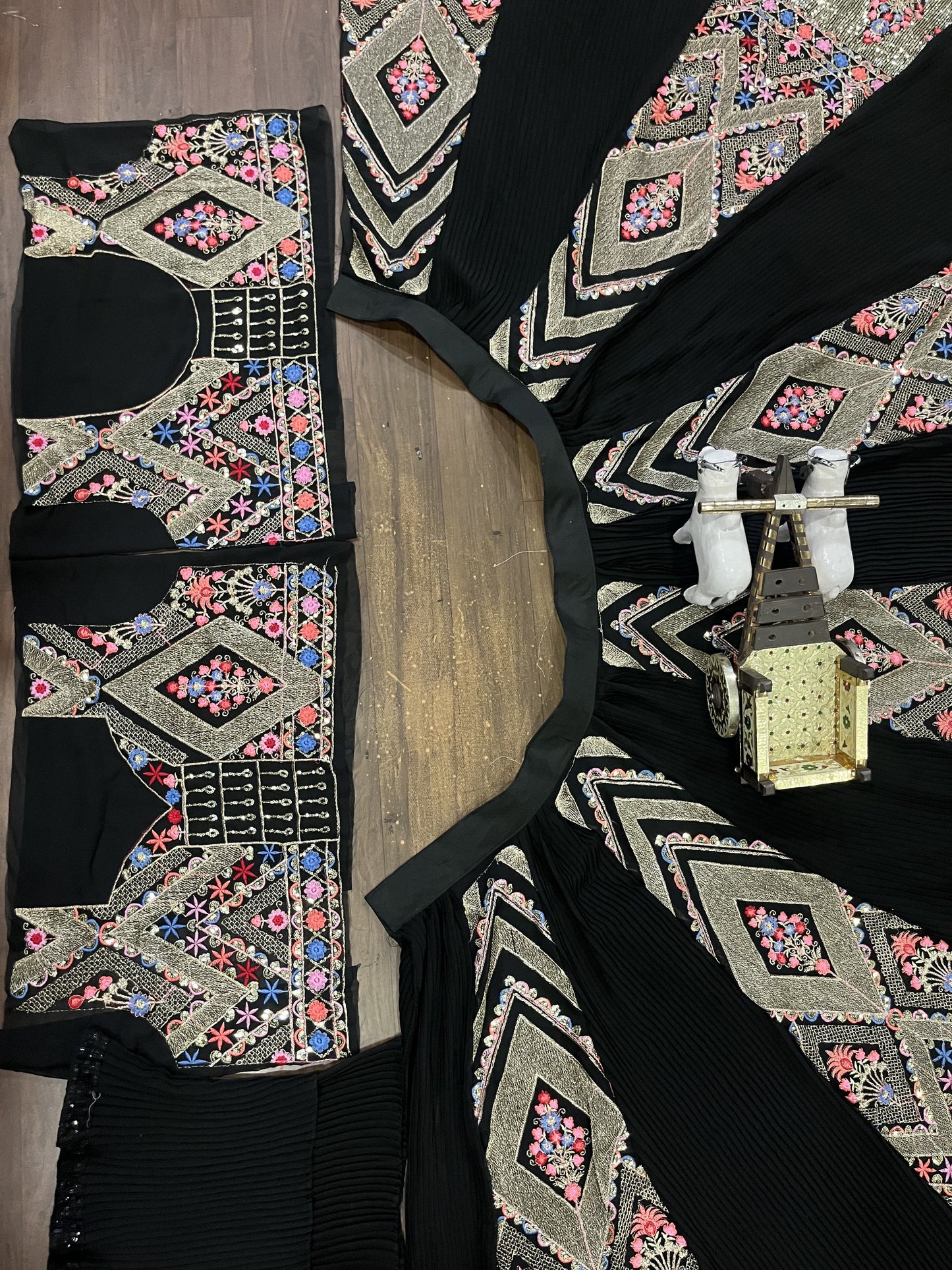 Trendy Black Crush Georgette Sequence Work Lehenga Choli