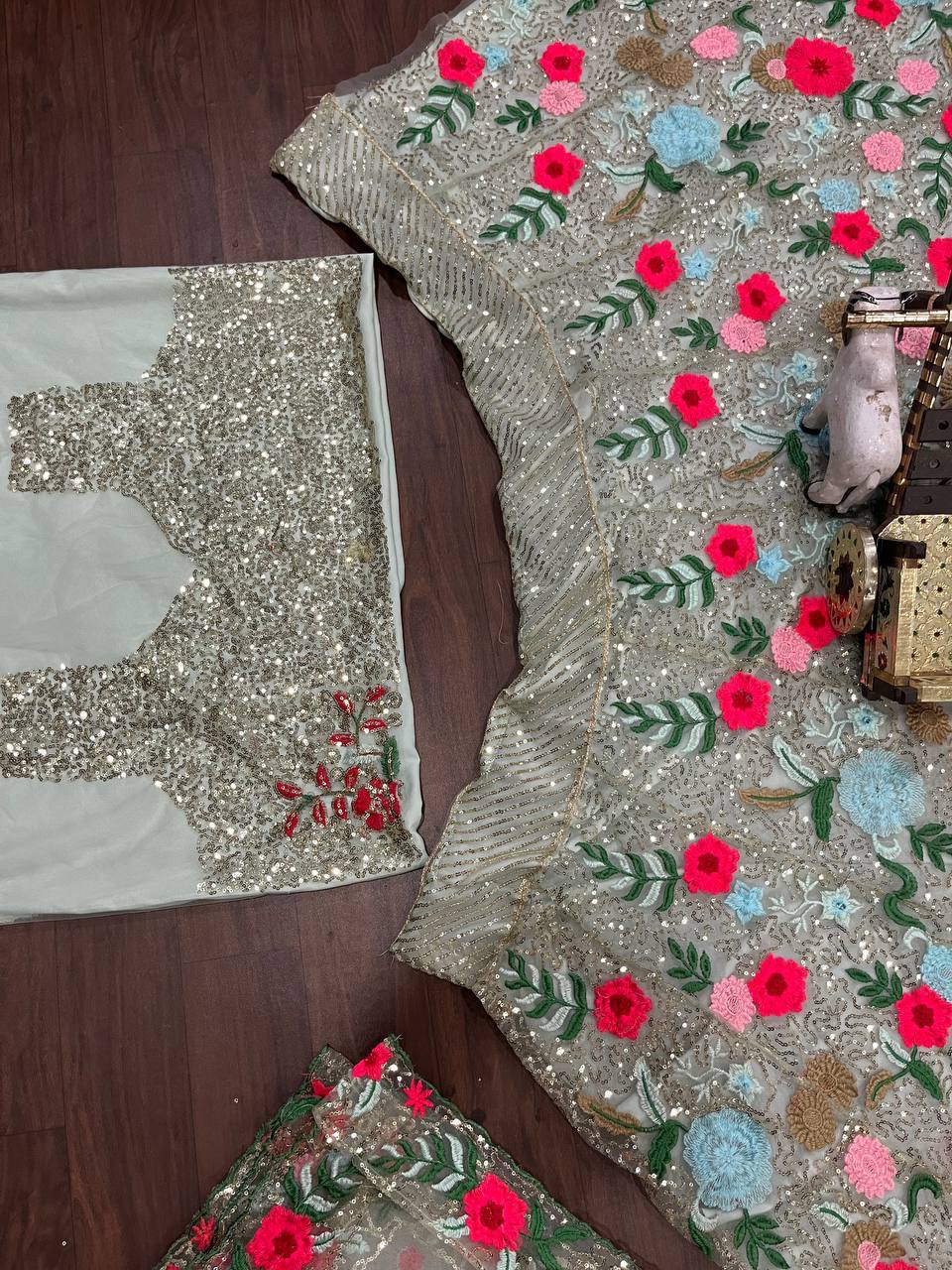 Flower Work Soft Net Embroidered Lehenga Choli