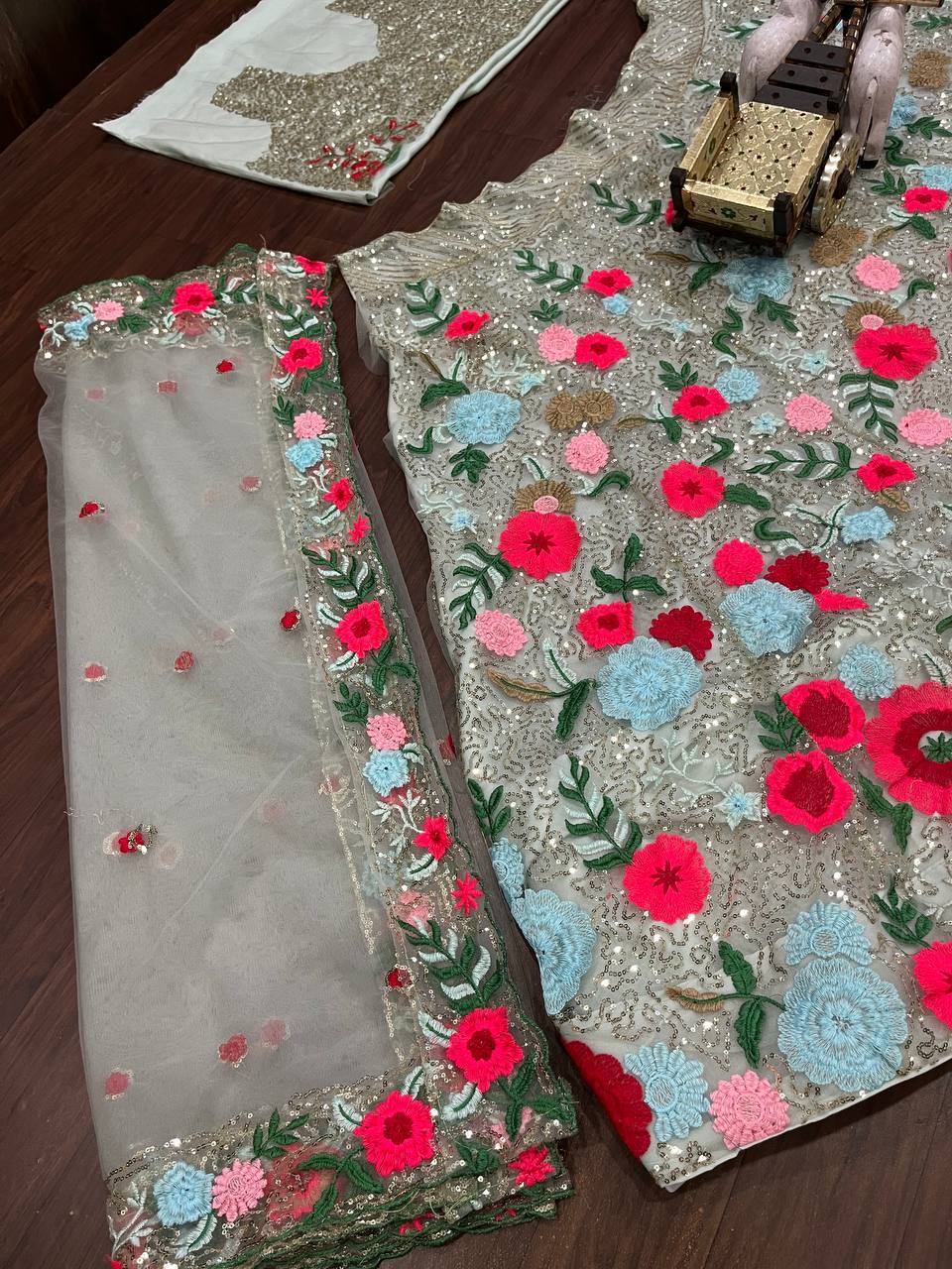Flower Work Soft Net Embroidered Lehenga Choli