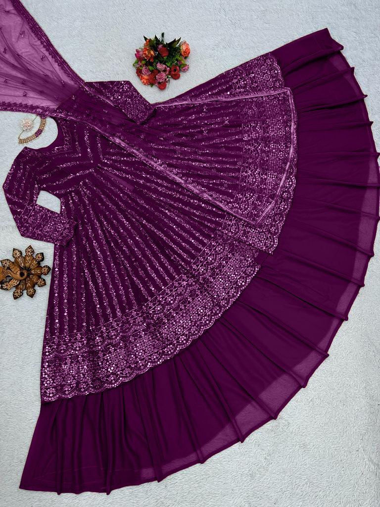 Party Wear Stitched Top With Lehenga Dupatta
