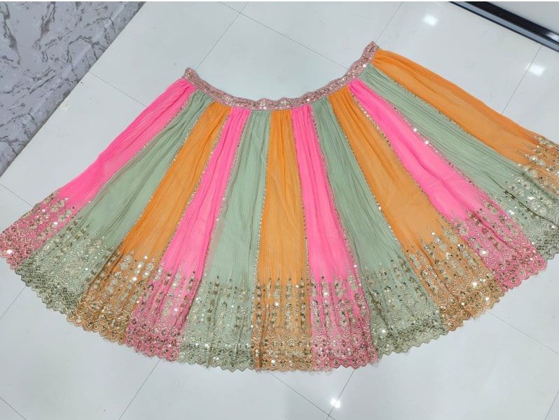 Multi Color Georgette Semi Stitched Lehenga Choli