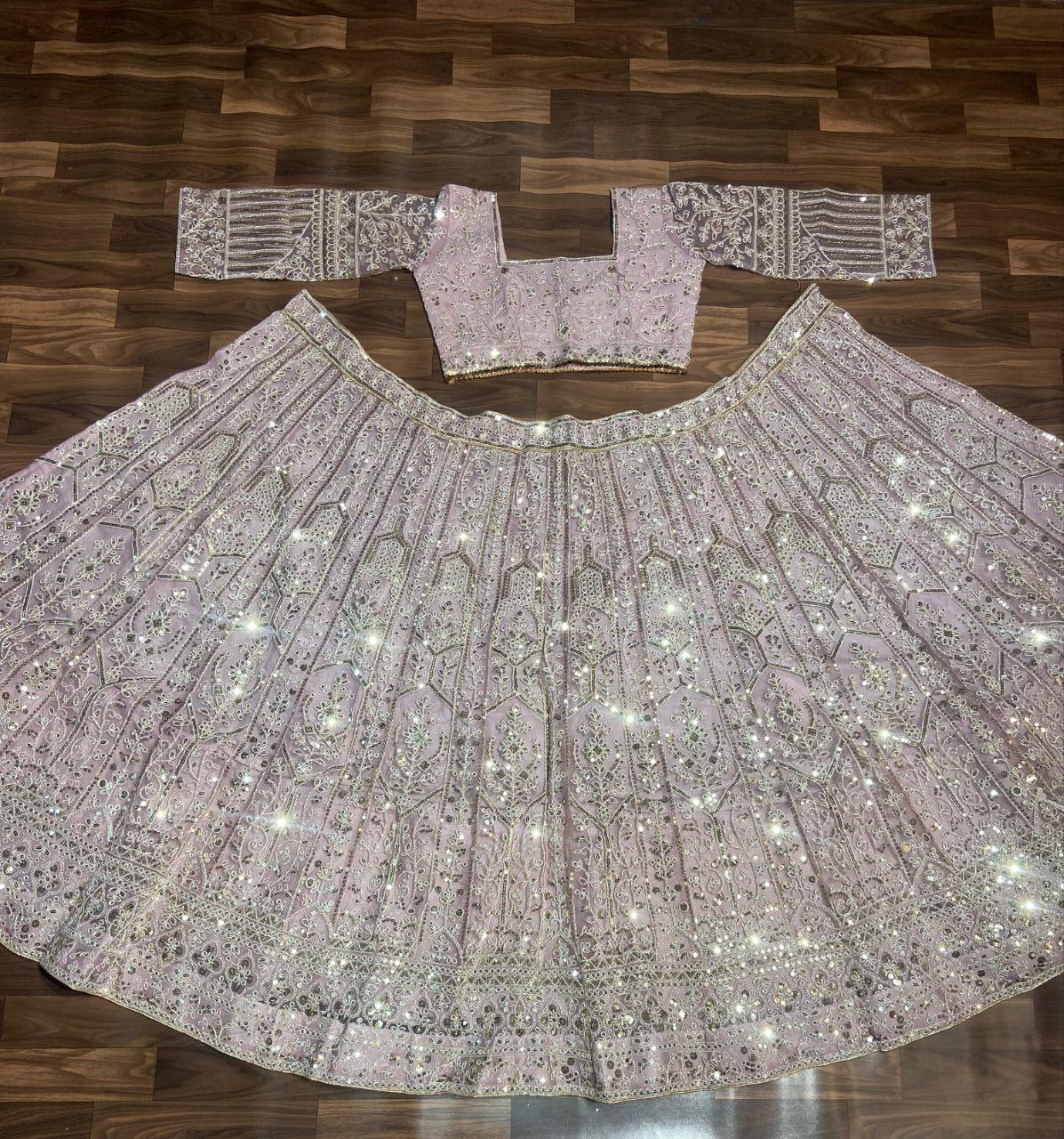 Light Color Net Heavy Sequence Work Lehenga Choli