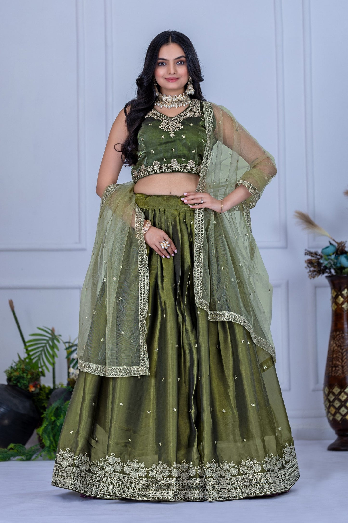 Heavy Jimmy Chu Silk Embroidary Worked Designer Lehenga Choli