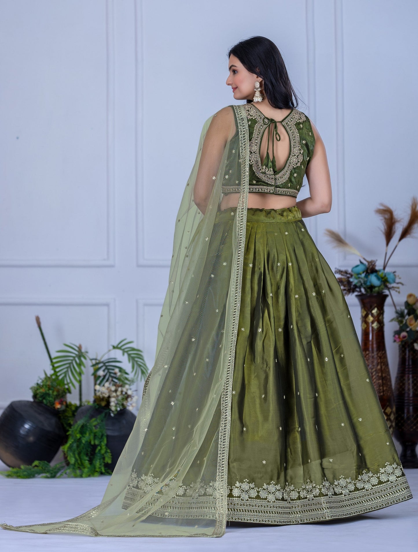 Heavy Jimmy Chu Silk Embroidary Worked Designer Lehenga Choli