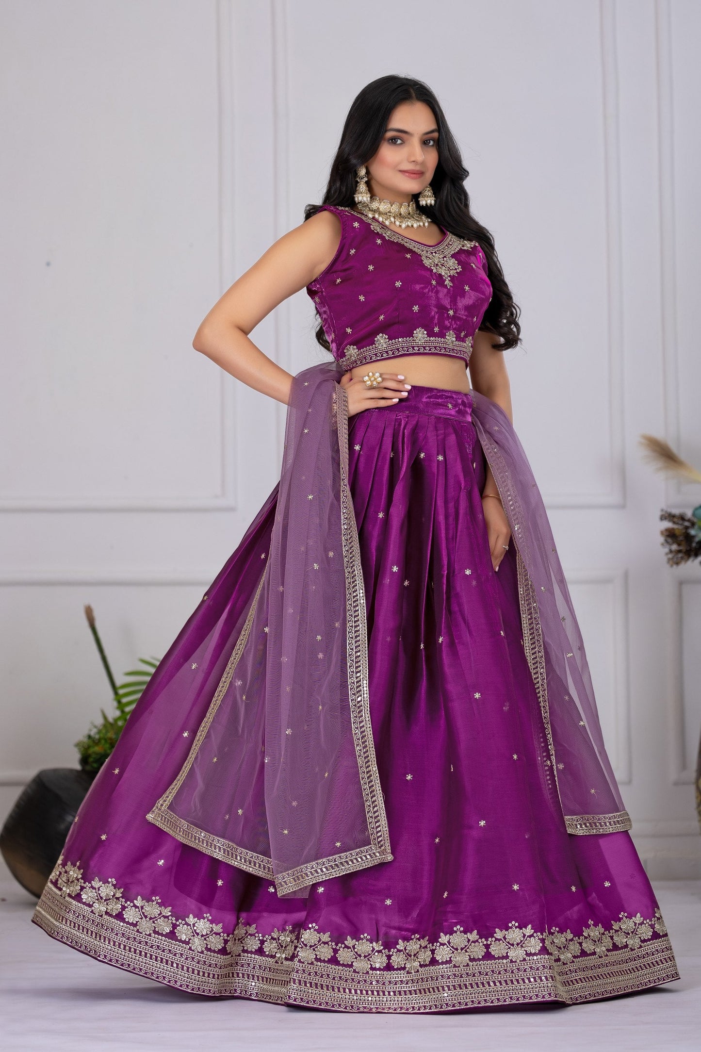 Heavy Jimmy Chu Silk Embroidary Worked Designer Lehenga Choli