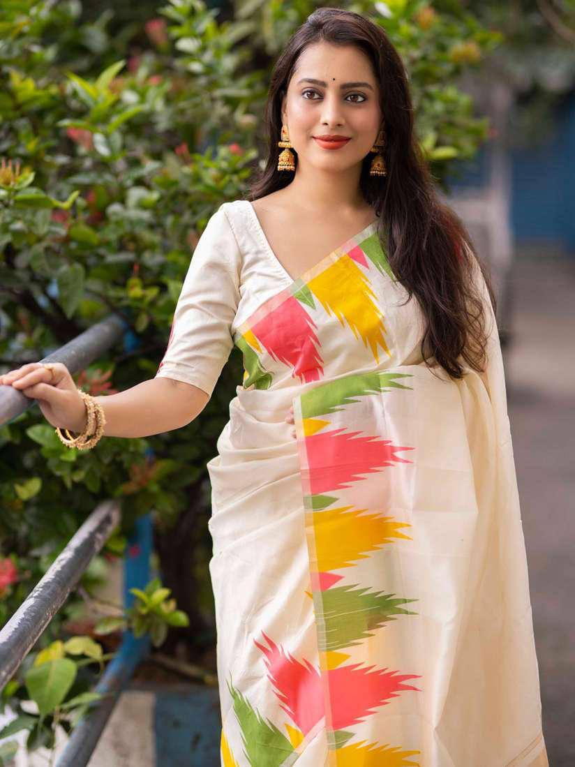 Soft Lichi Silk Beautiful Rich Pallu Jacquard Weaving Saree