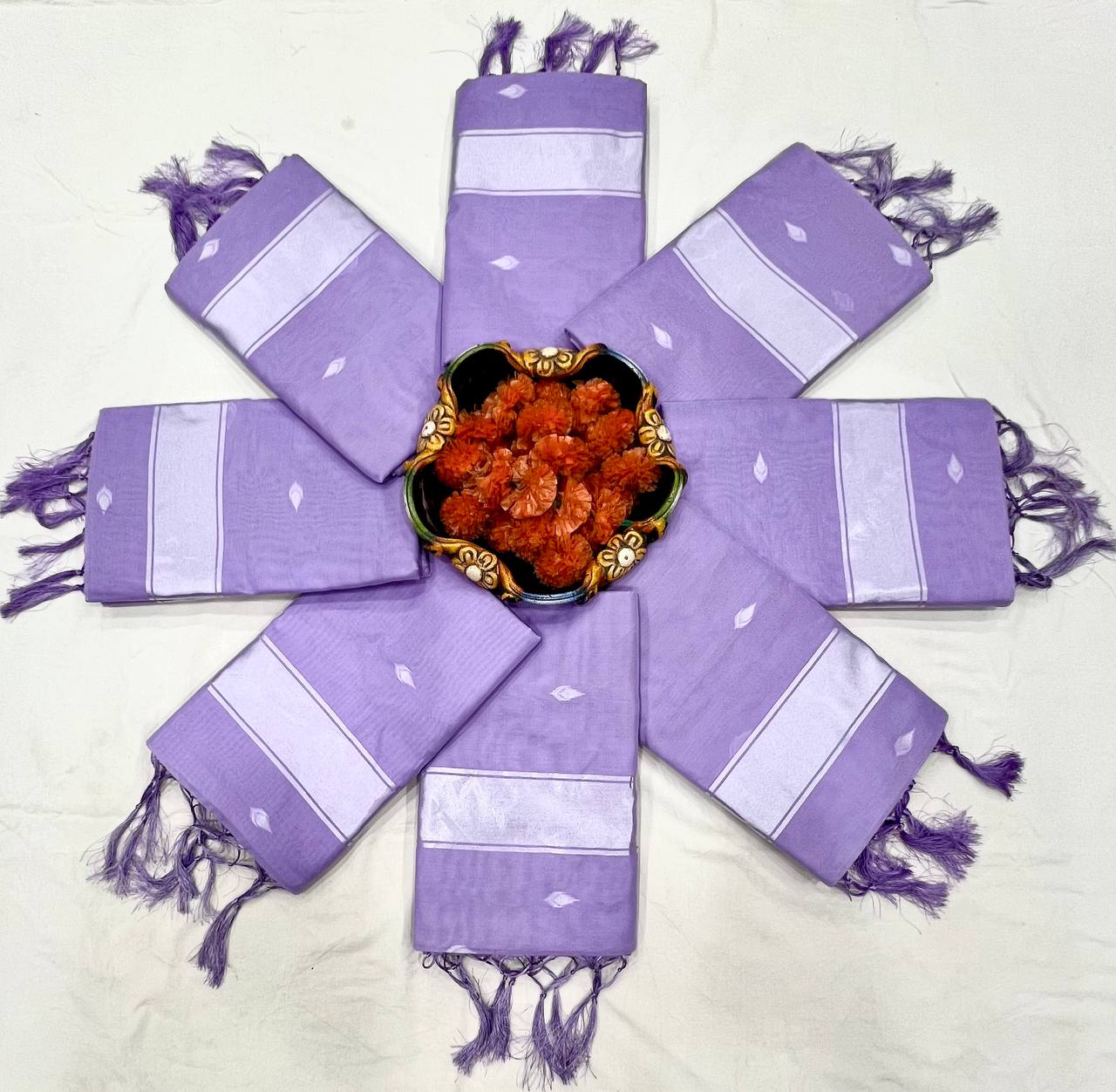 Lavender Colour Soft Slab Lilan Jacquard Weaving Saree