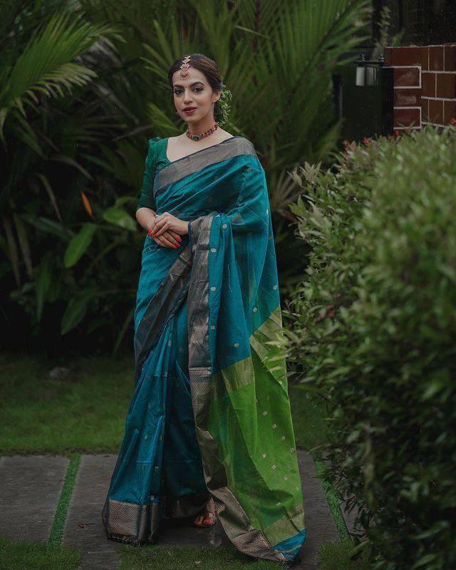 Amazing Soft Slab Lilan Beautiful Slab Weaving Saree