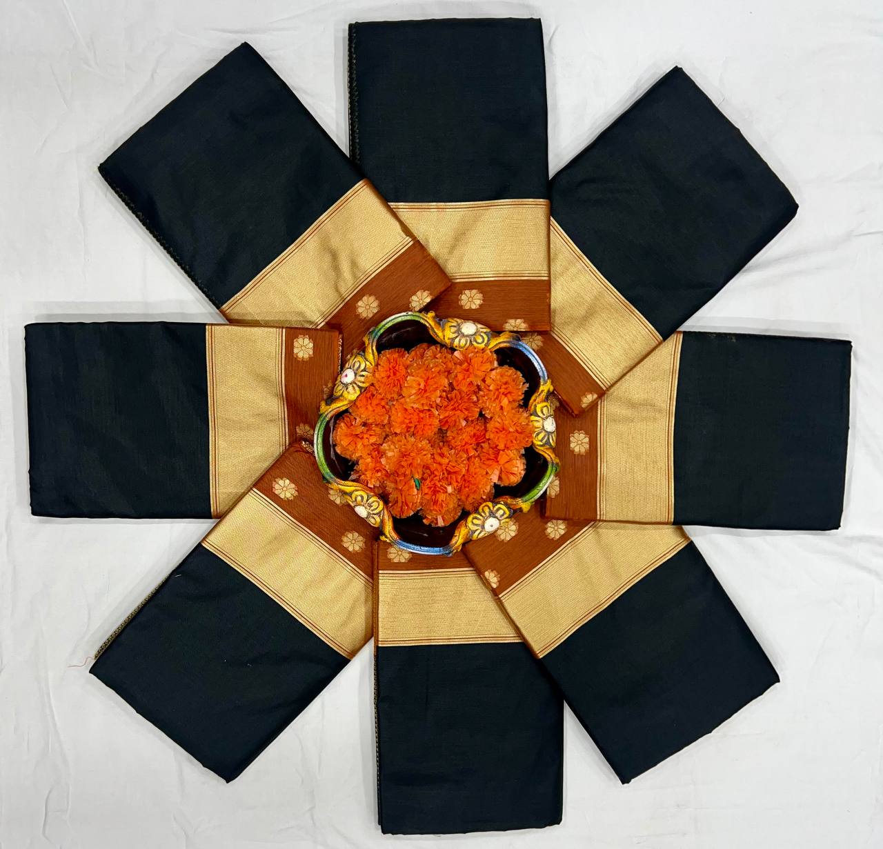 Attractive Black Soft Slab Lilan Jacquard Weaving Saree
