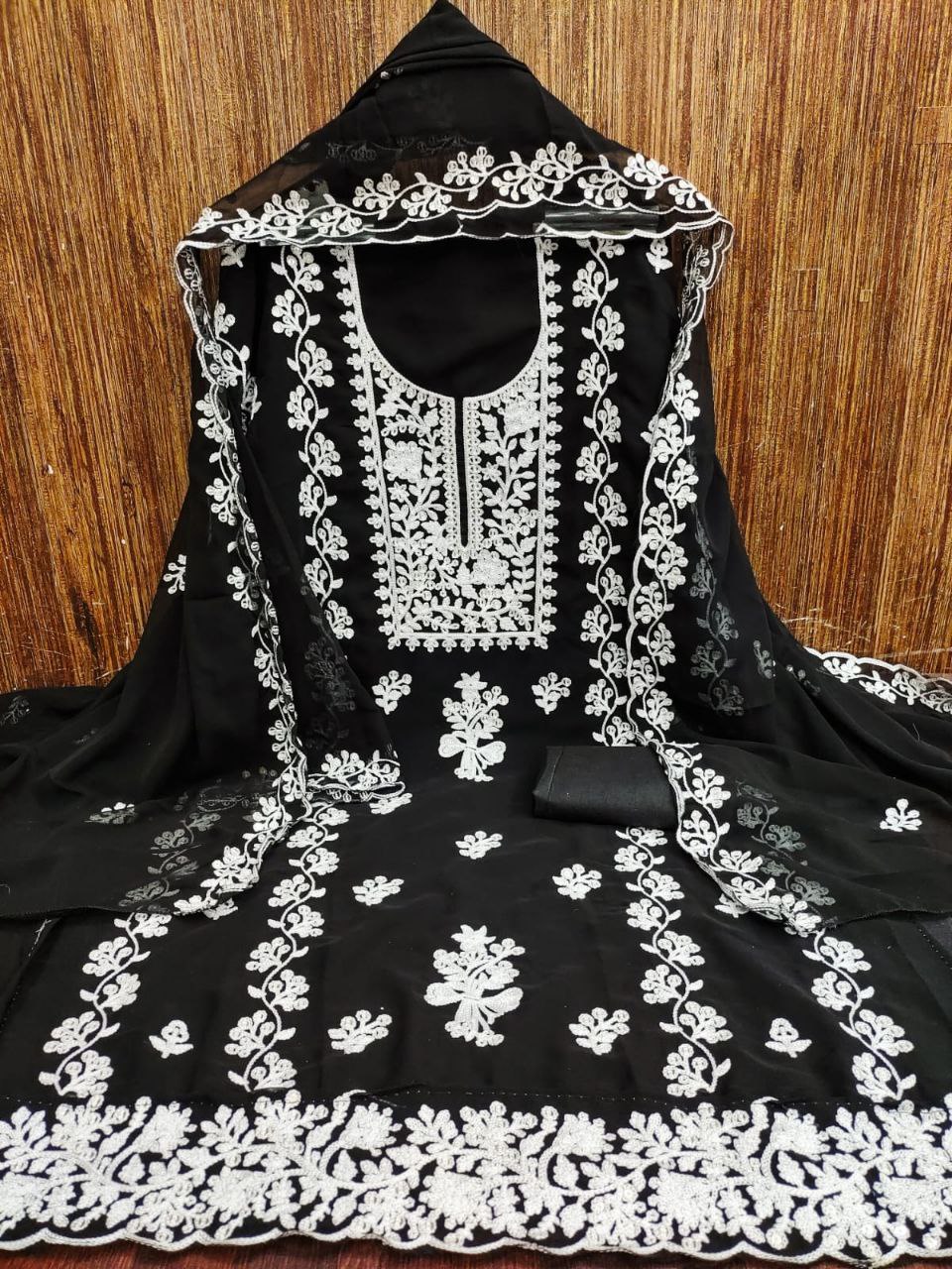 Soft Georgette Embroidary Work Unstiched Dress Material