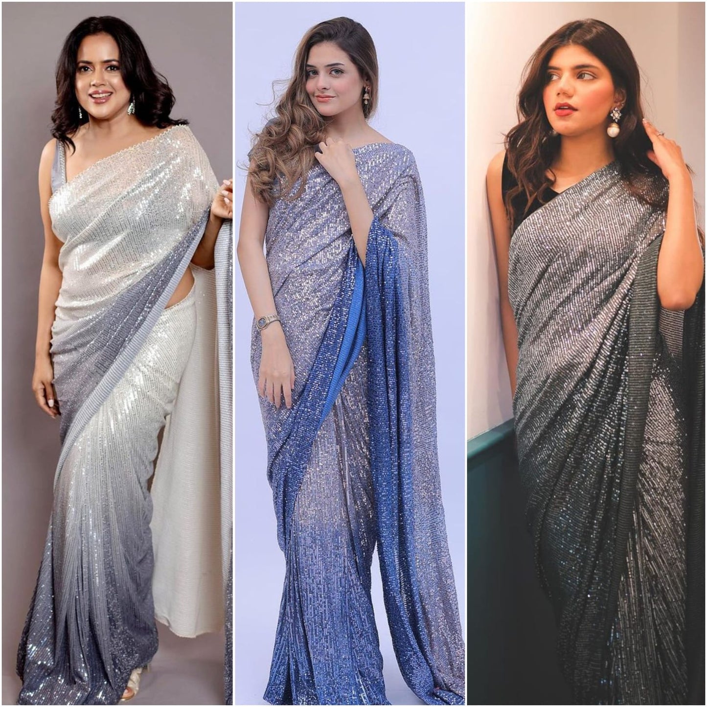 New Bollywood Attractive Designer Saree With  Embroidery work