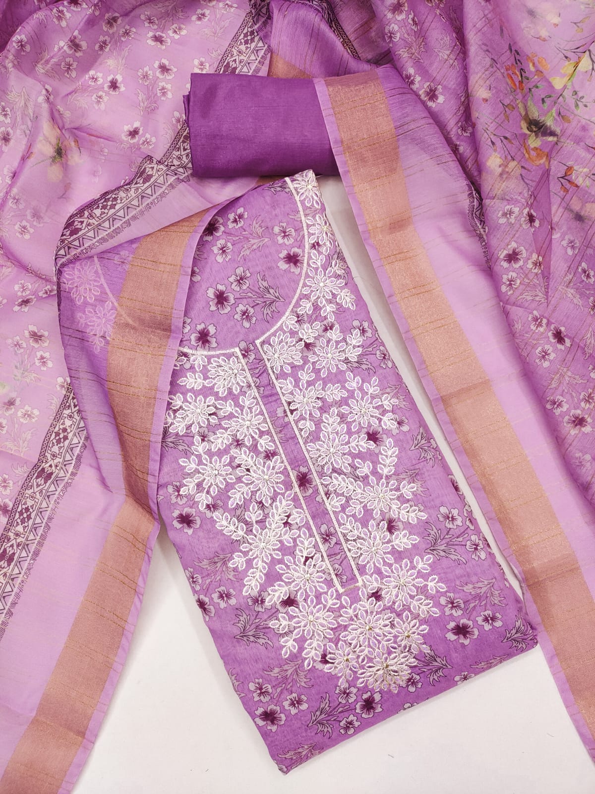 Exclusive Chanderi Digital Print Suit with Multi Work for Women