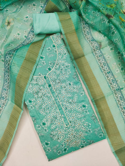 Exclusive Chanderi Digital Print Suit with Multi Work for Women
