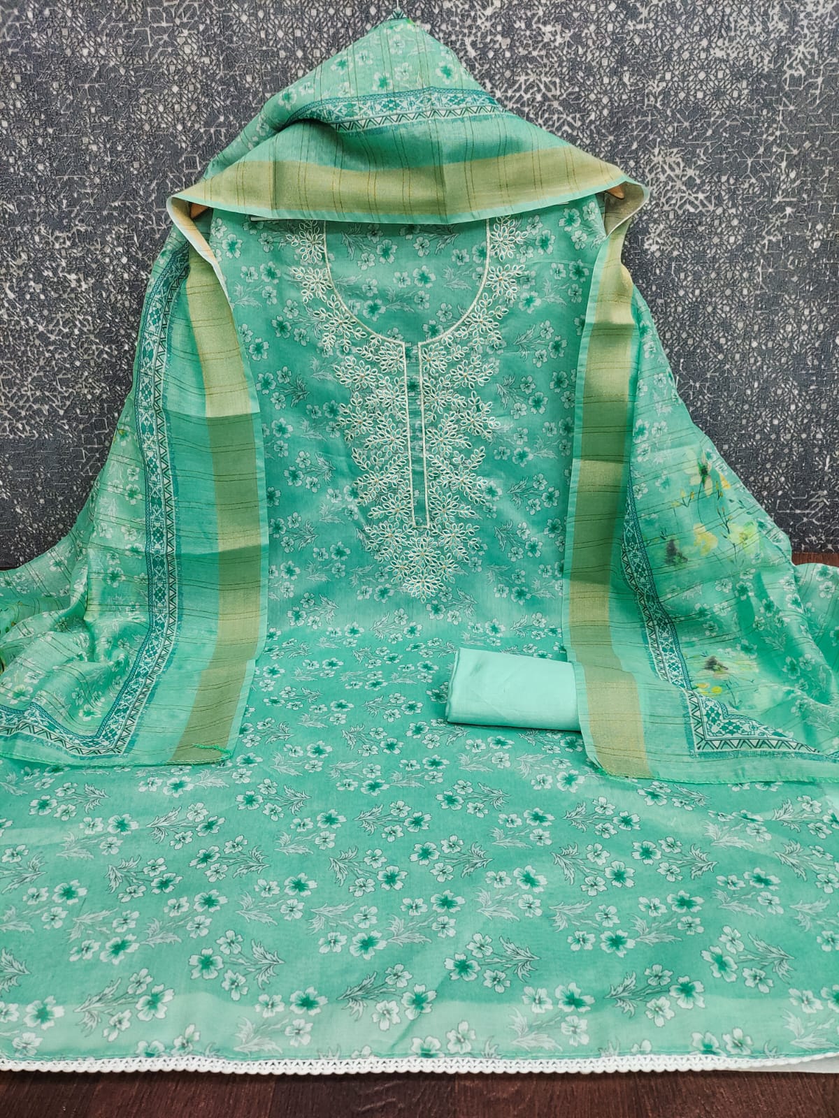 Exclusive Chanderi Digital Print Suit with Multi Work for Women