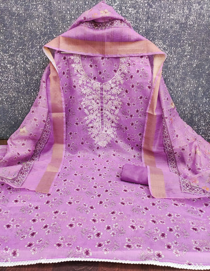 Exclusive Chanderi Digital Print Suit with Multi Work for Women