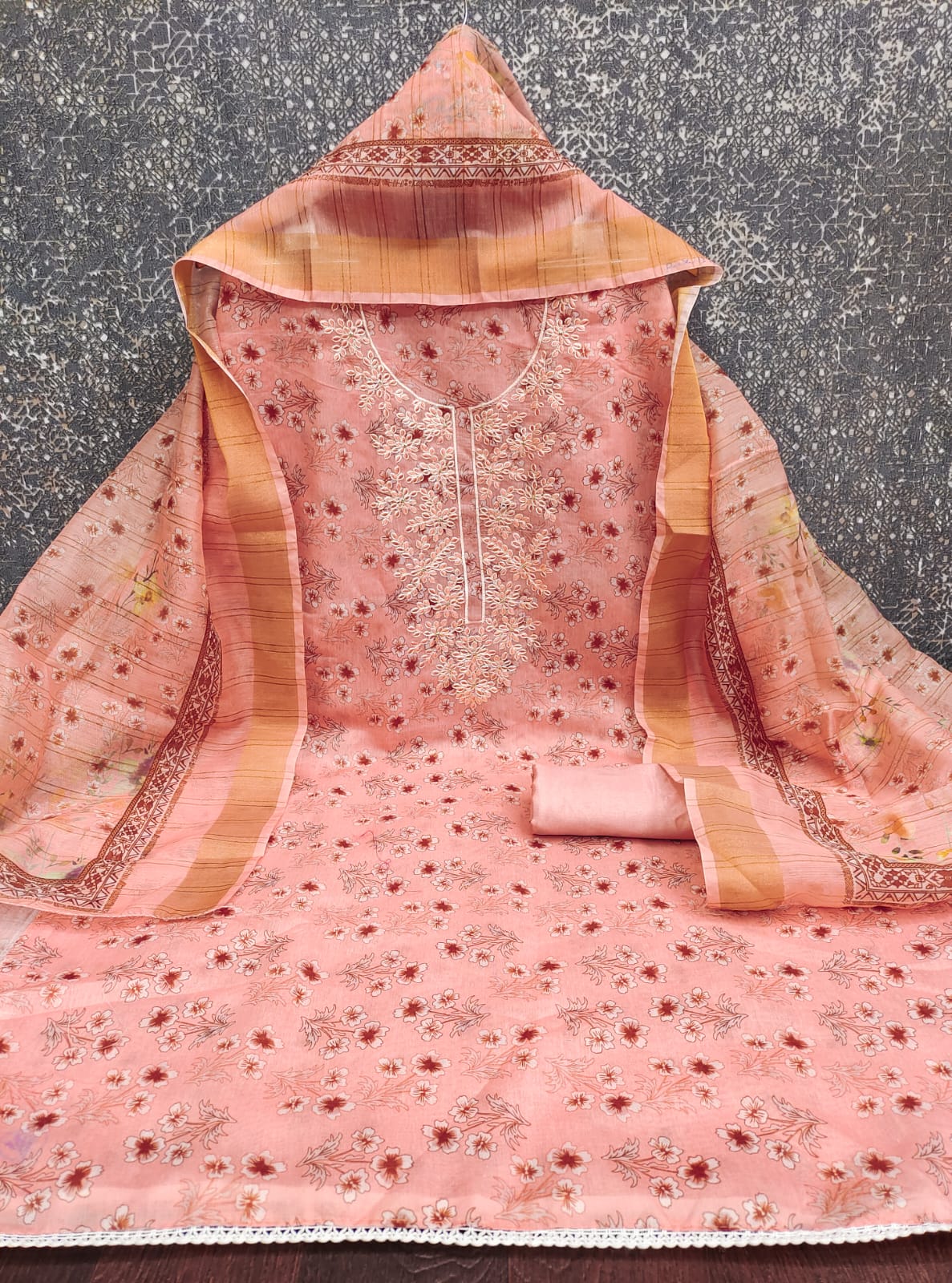 Exclusive Chanderi Digital Print Suit with Multi Work for Women