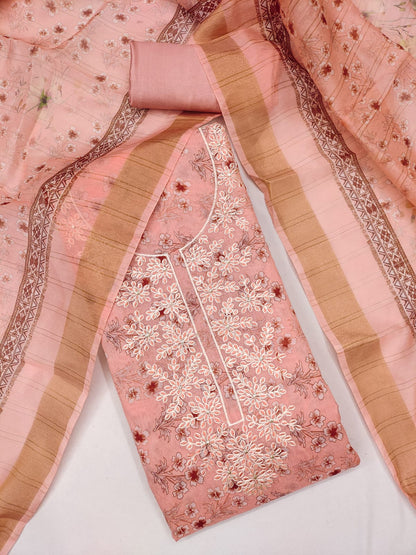 Exclusive Chanderi Digital Print Suit with Multi Work for Women