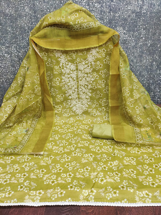 Exclusive Chanderi Digital Print Suit with Multi Work for Women