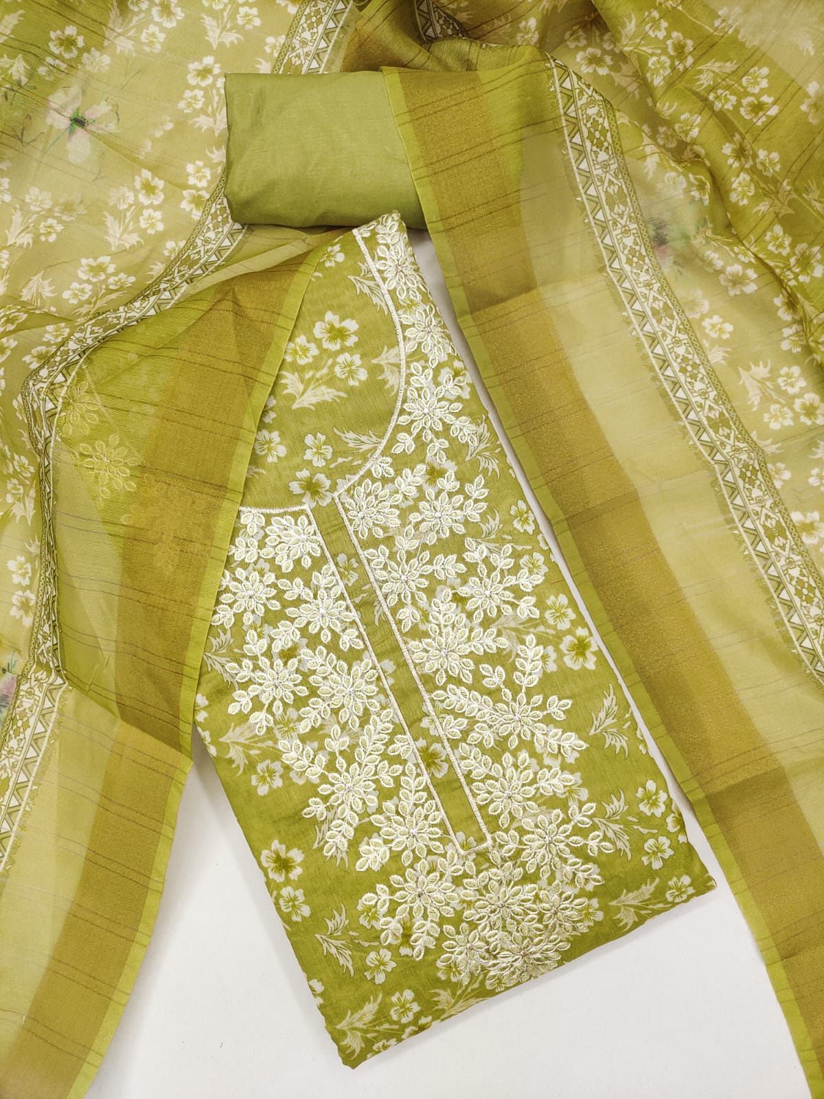 Exclusive Chanderi Digital Print Suit with Multi Work for Women