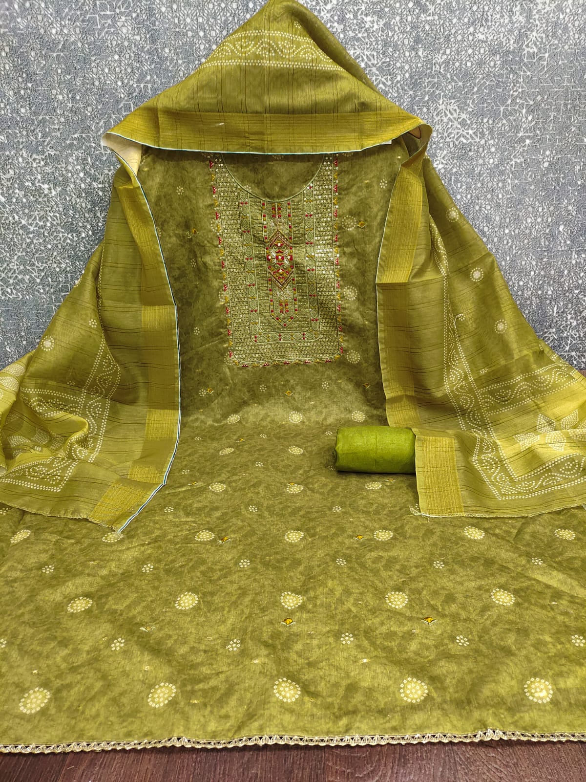 Elegant Chanderi Suit Set for Women with Digital Prints & Sequence Work