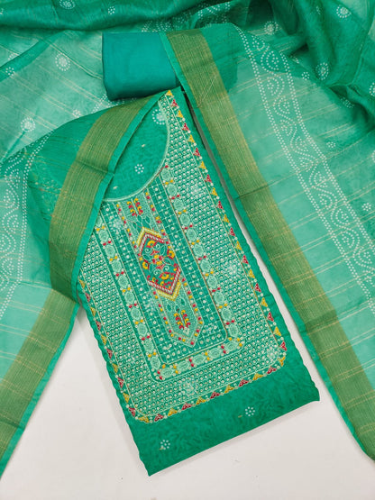 Elegant Chanderi Suit Set for Women with Digital Prints & Sequence Work