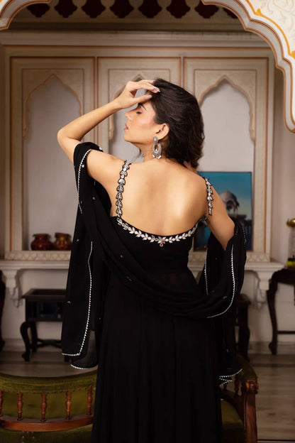 Georgette Handwork with Real Mirror Work Plazo Set