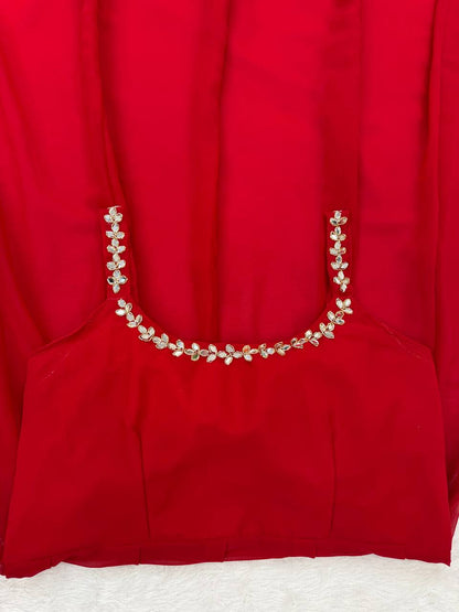 Georgette Handwork with Real Mirror Work Plazo Set