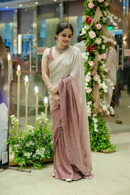 Shaded Georgette Saree With Elegant Sequins Work