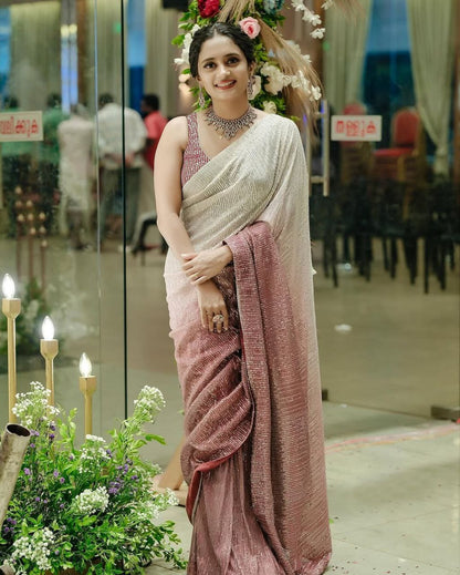 Shaded Georgette Saree With Elegant Sequins Work