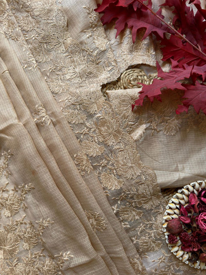 Graceful Kota Doriya Saree With Exquisite Thread Embroidery