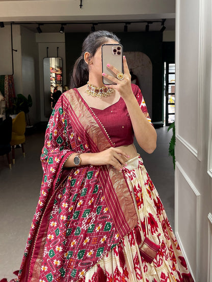 Function Wear Patola Printed Silk Lehenga Choli