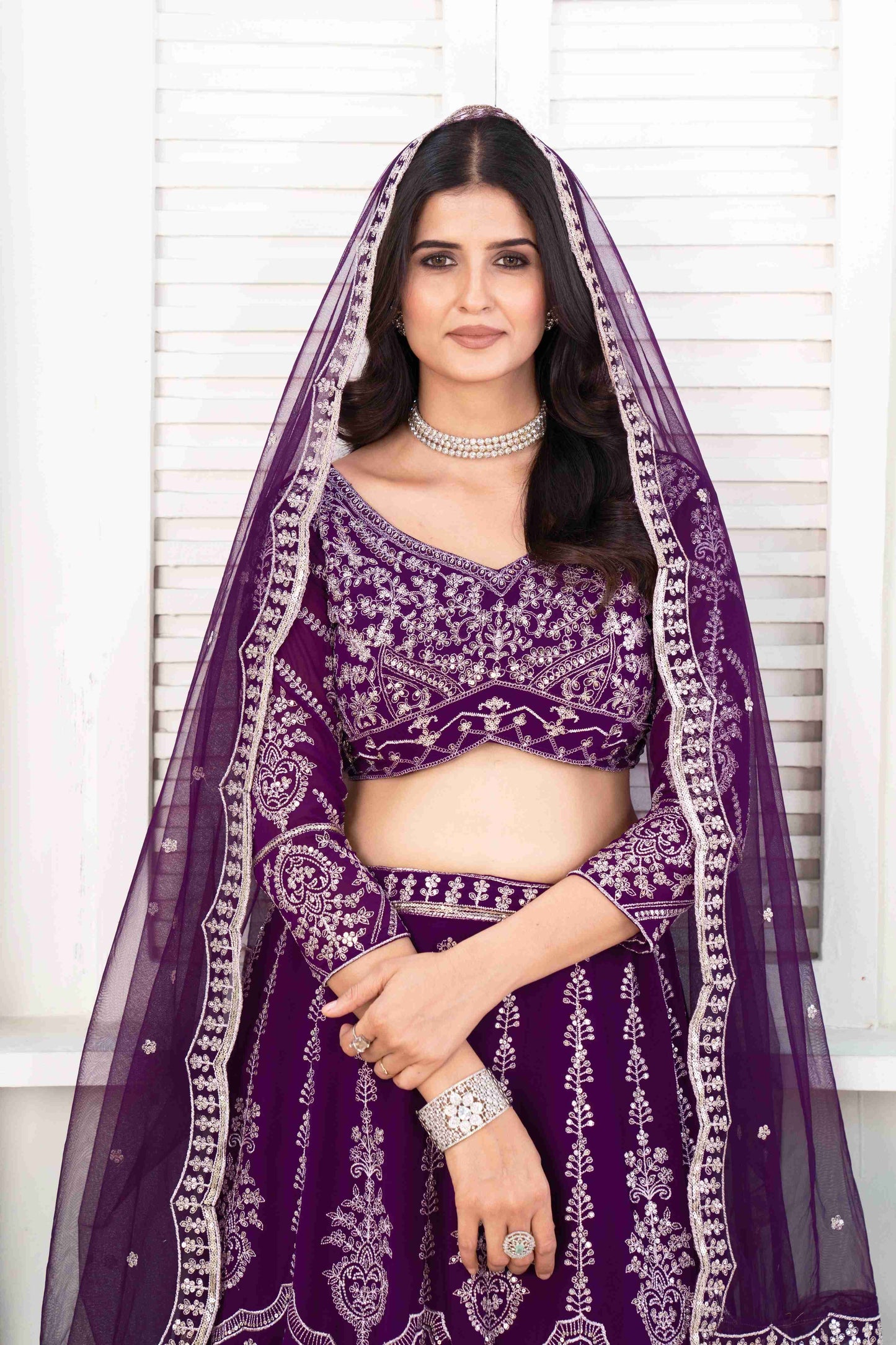 Designer Purple Lehenga with Intricate Embroidery