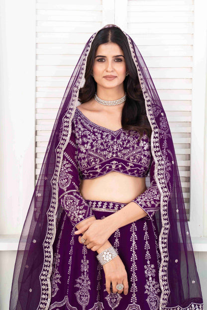 Designer Purple Lehenga with Intricate Embroidery