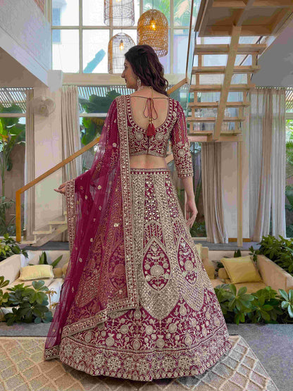 Shahi Blossom Rani Butterfly Net Sequence And Embroidery Designer Sangeet Wear Lehenga Choli