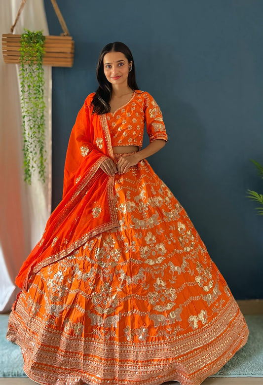 Awesome Aqua Blue Zarkhan Daimond & Glitter Sequence Designer Net Bridal Lehenga Collection