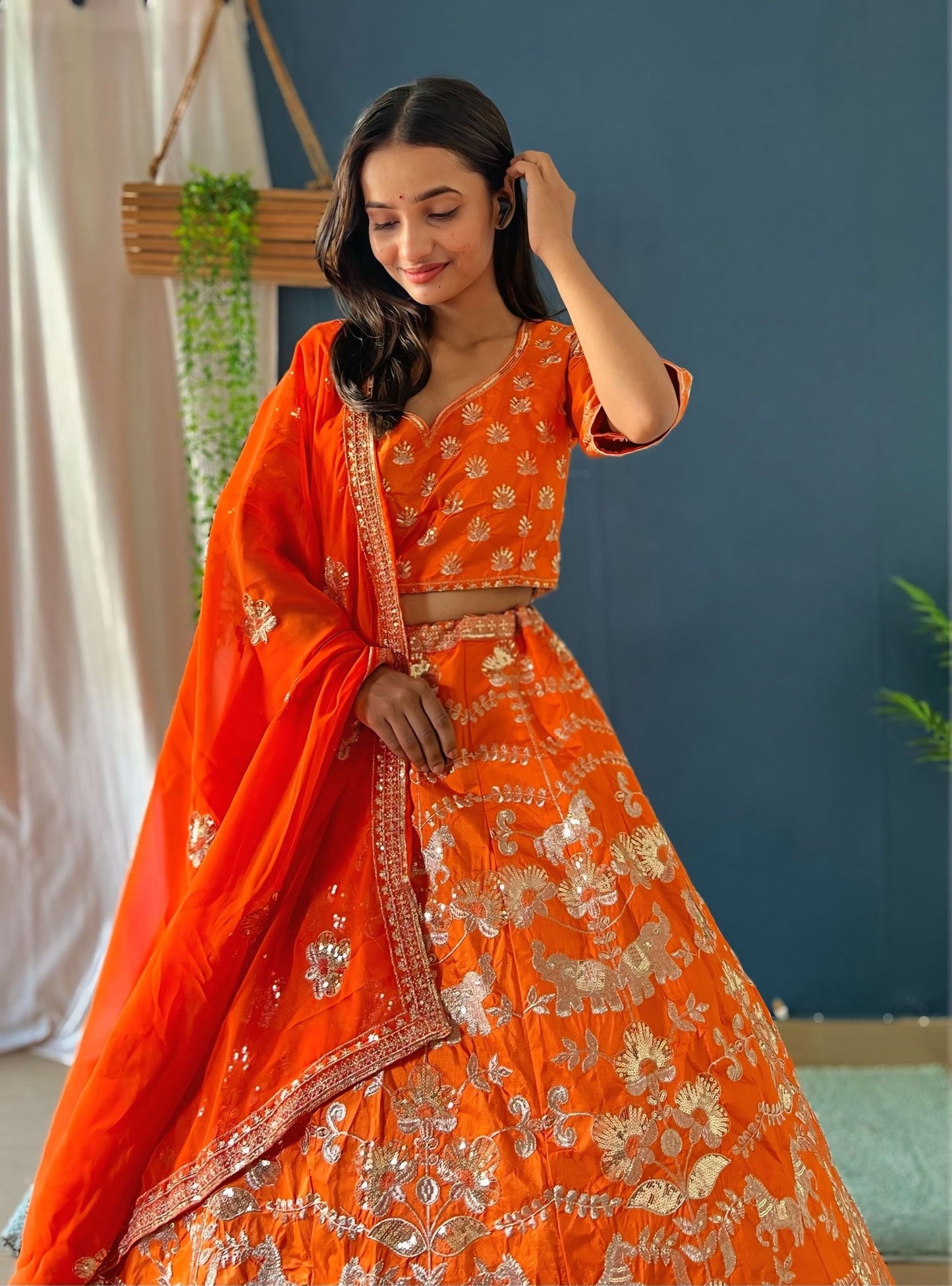 Awesome Aqua Blue Zarkhan Daimond & Glitter Sequence Designer Net Bridal Lehenga Collection