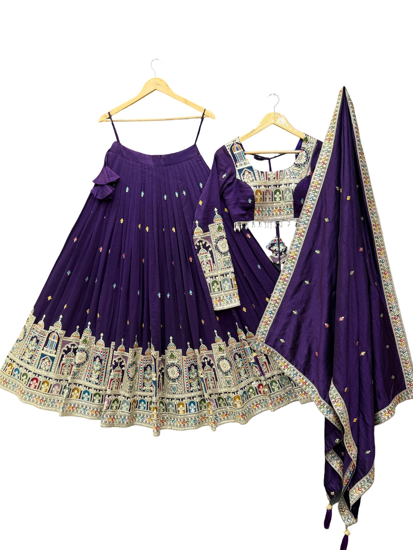 Dark Purple Color Fully Stitched Lehenga & Ready to Wear Choli