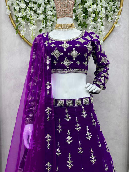 Perfect Purple Georgette Sequence Work Lehenga Choli