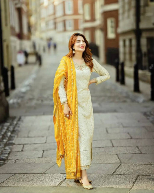 Party Wear Georgette Sequence Work Moti Work Suit