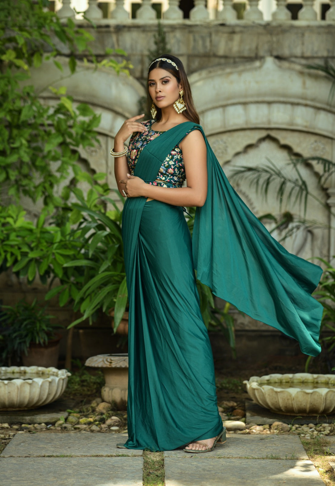 1 Min Ready to Wear Saree with Stitched Blouse