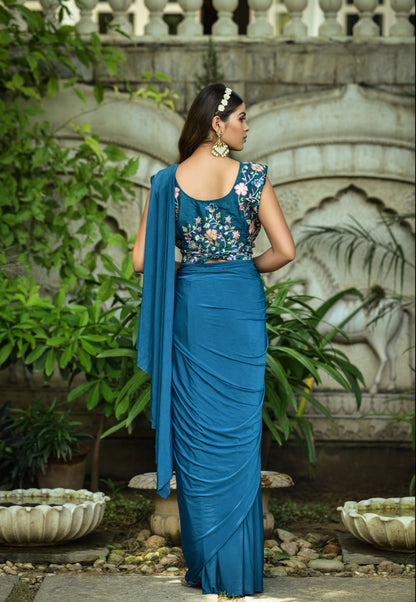 1 Min Ready to Wear Saree with Stitched Blouse