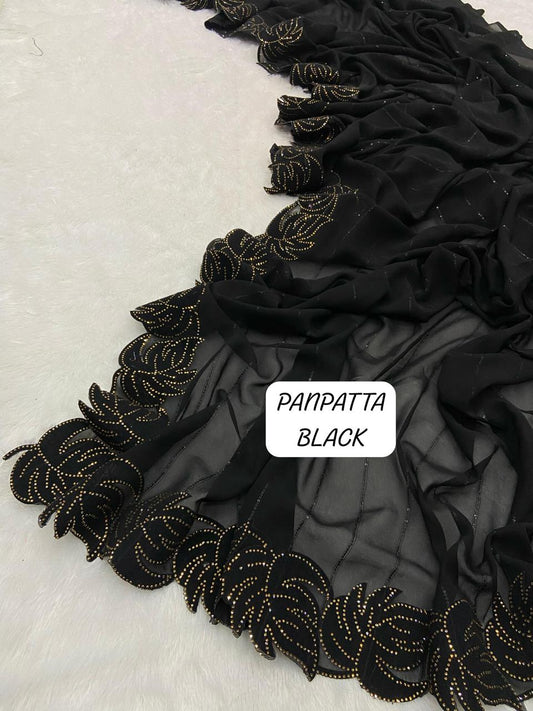 Panpatta Diamond Siroski Work Lace Saree